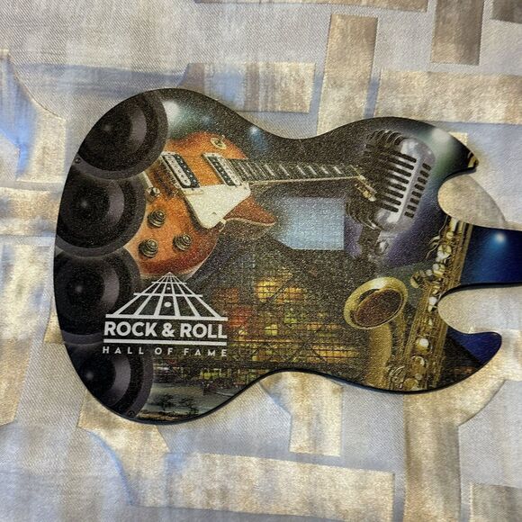 Rock & Roll Hall Of Fame Guitar Shaped Mouse Pad Music Collector Computer Acces. - Picture 2 of 9